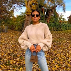 zara balloon sleeve sweater